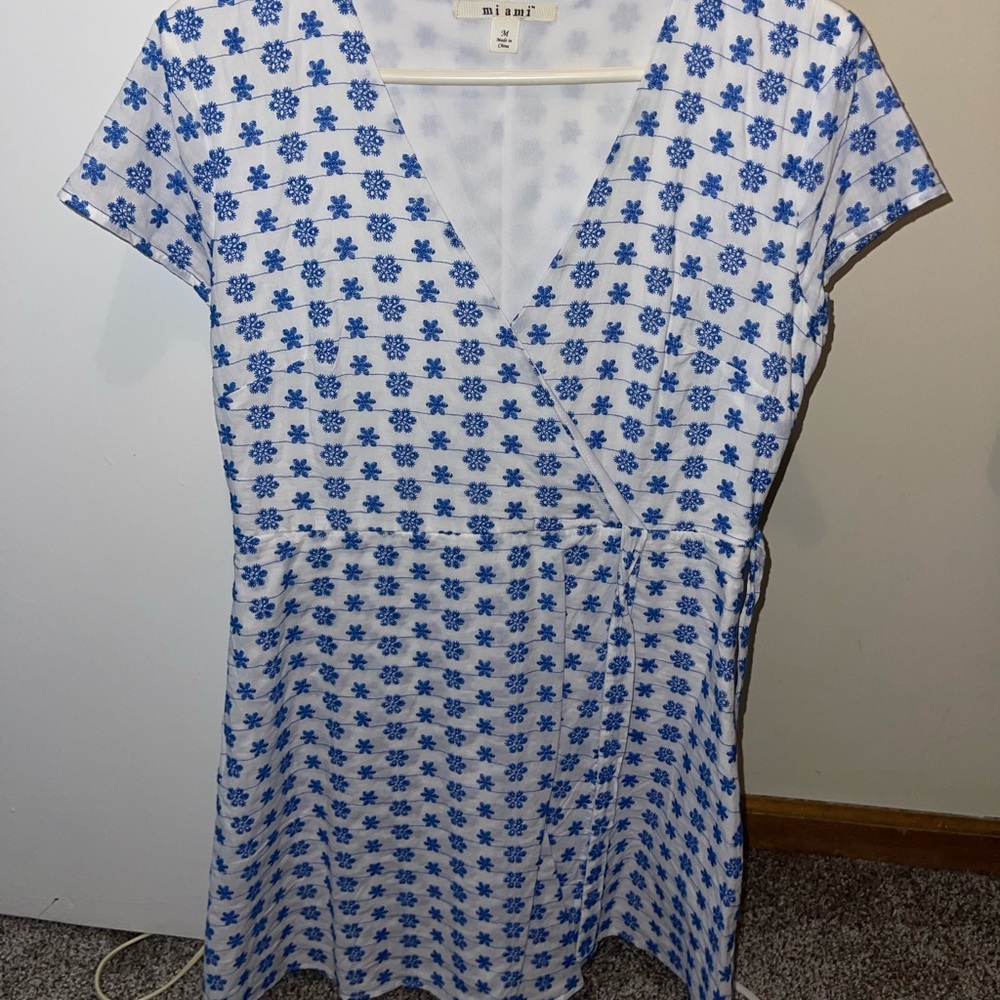 blue floral francesca’s dress
